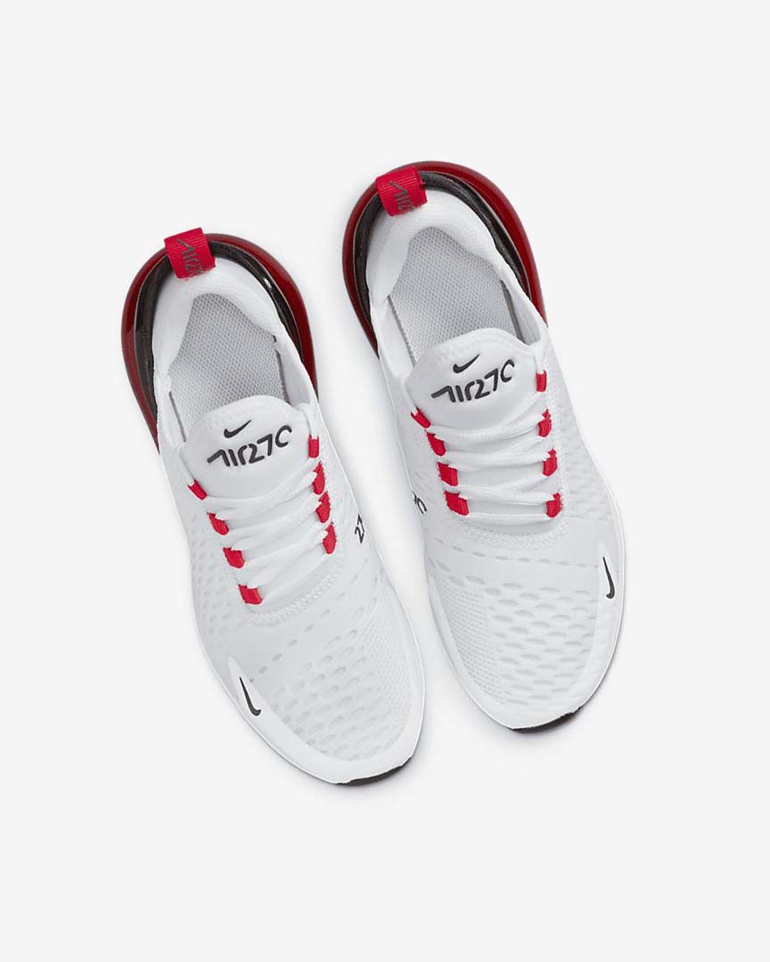 White / Black / Red / Grey Nike Air Max 270 Boys' Casual Shoes | CA_2683