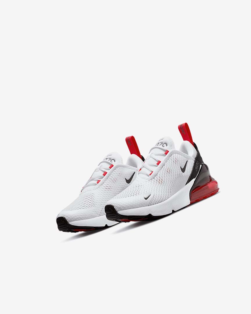 White / Black / Red / Grey Nike Air Max 270 Girls' Casual Shoes | CA_5459