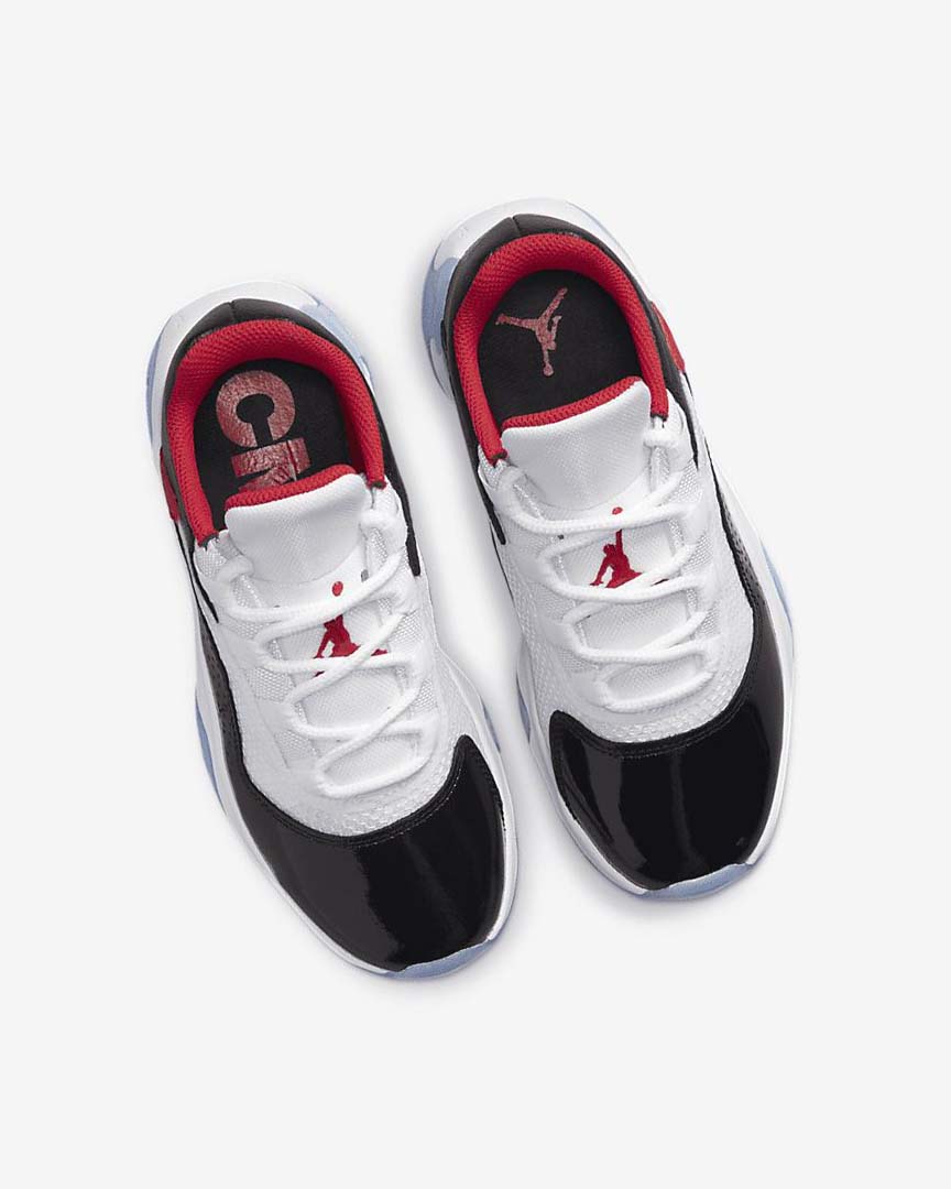 White / Black / Red Nike Air Jordan 11 CMFT Low Boys' Basketball Shoes | CA_4683