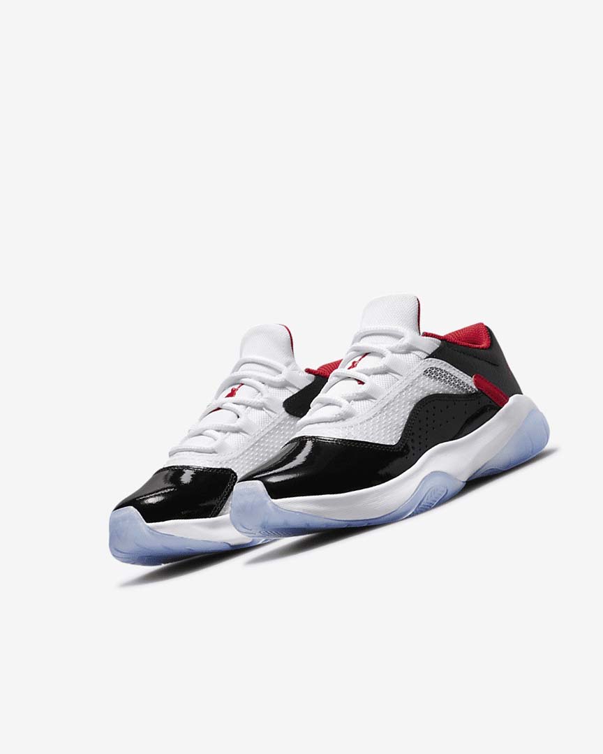 White / Black / Red Nike Air Jordan 11 CMFT Low Boys' Basketball Shoes | CA_4683