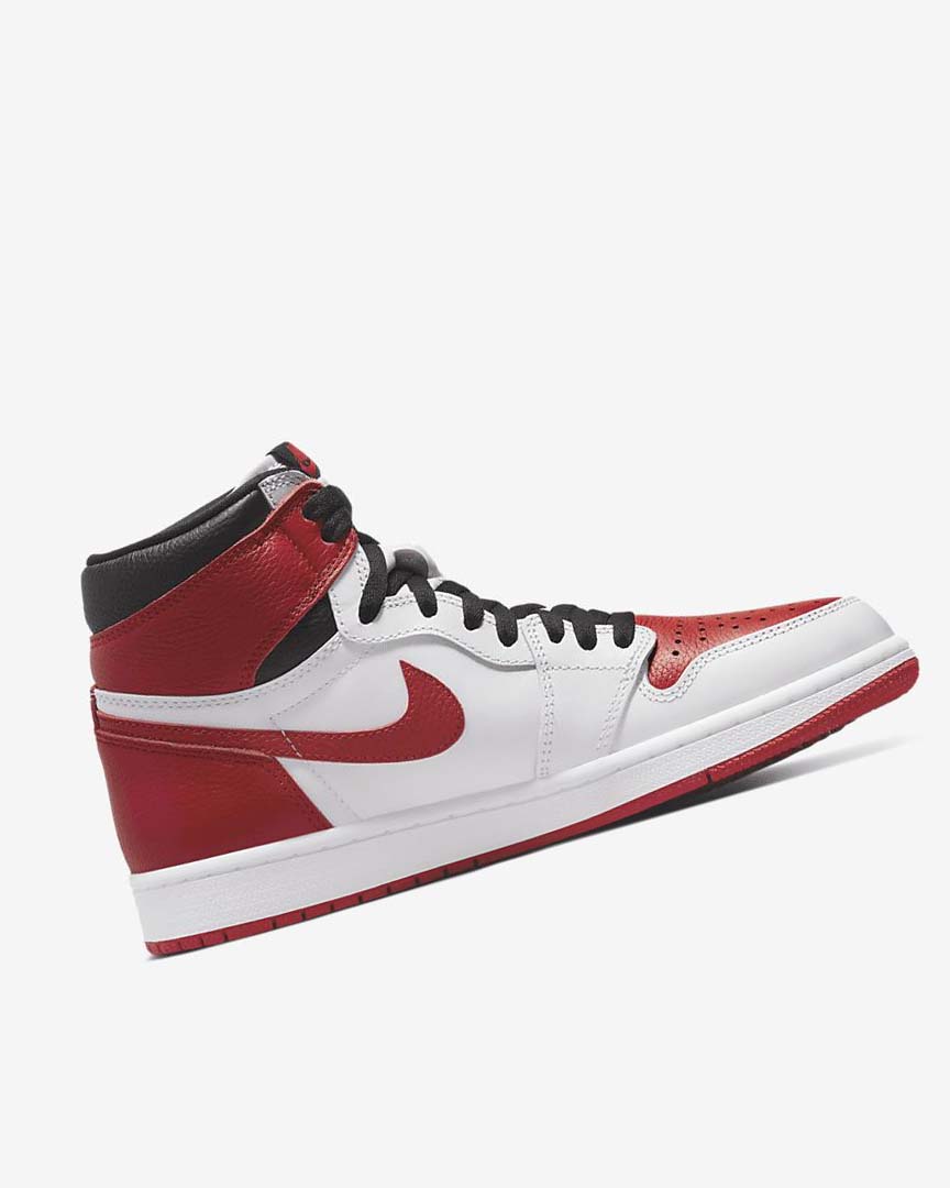 White / Black / Red Nike Air Jordan 1 Retro High OG Men's Sneakers | CA_4912