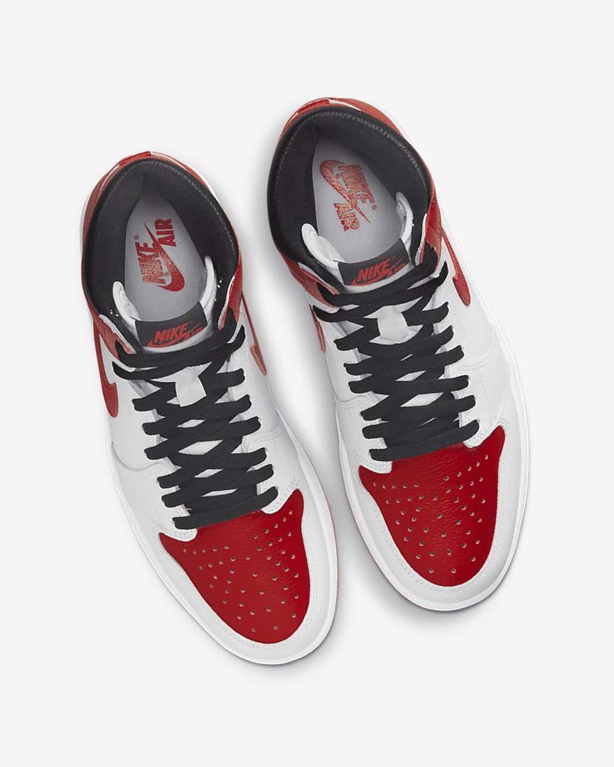 White / Black / Red Nike Air Jordan 1 Retro High OG Men's Sneakers | CA_4912