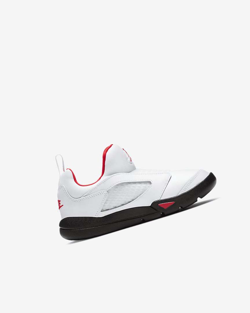 White / Black / Red Nike Jordan 5 Retro Little Flex Boys' Shoes | CA_4514