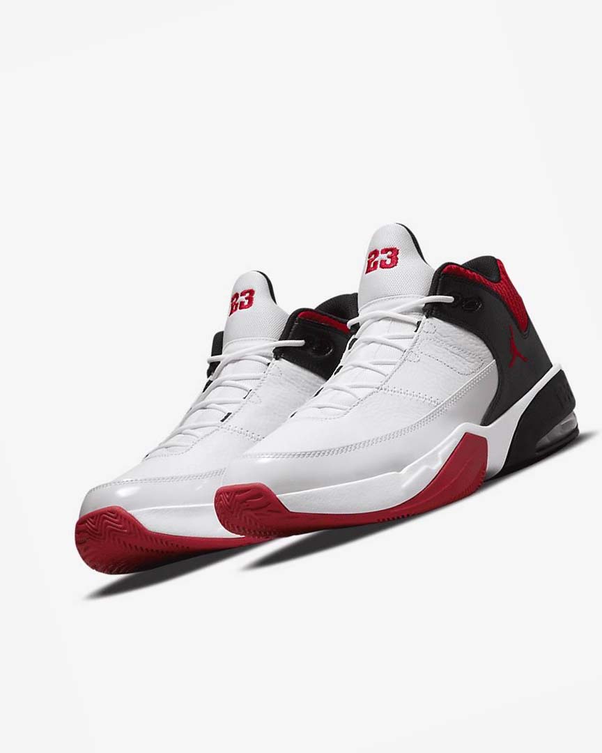 White / Black / Red Nike Jordan Max Aura 3 Men's Basketball Shoes | CA_2774