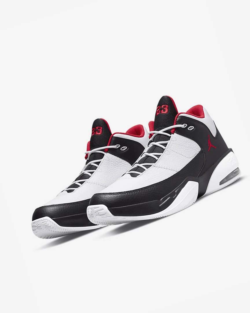 White / Black / Red Nike Jordan Max Aura 3 Men's Basketball Shoes | CA_2854