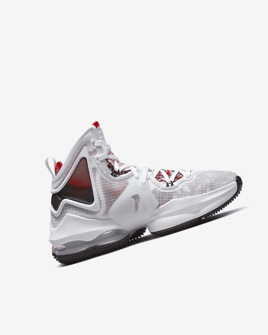 White / Black / Red Nike LeBron 19 Boys' Basketball Shoes | CA_2937