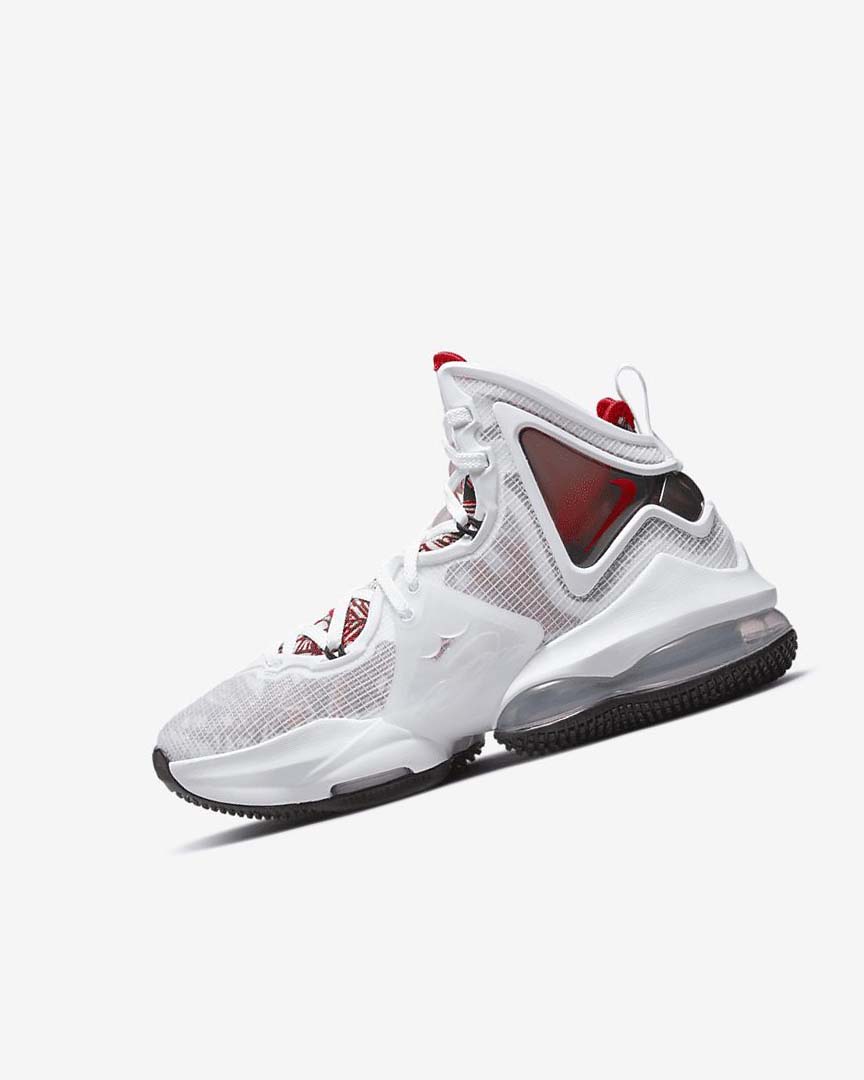 White / Black / Red Nike LeBron 19 Boys\' Basketball Shoes | CA_2937