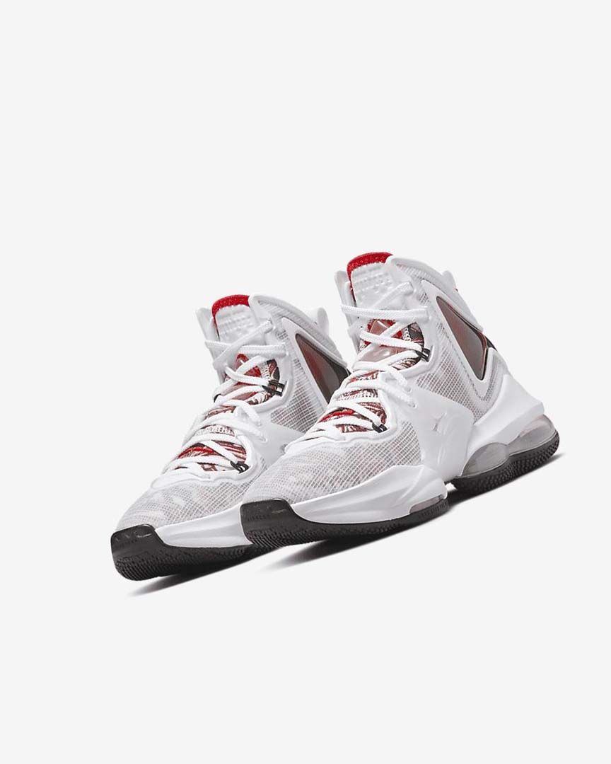White / Black / Red Nike LeBron 19 Girls' Basketball Shoes | CA_5046