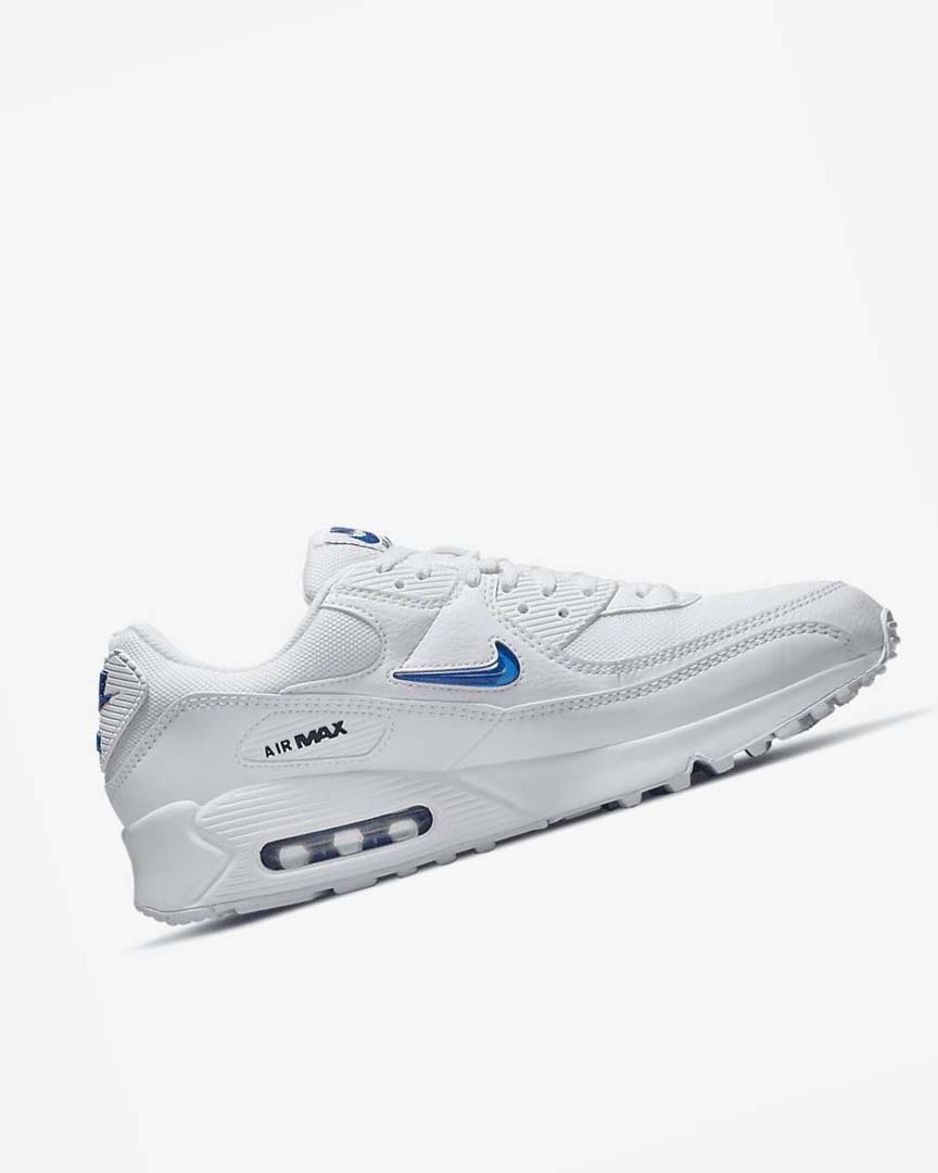White / Black / Royal Nike Air Max 90 Men's Casual Shoes | CA_2855