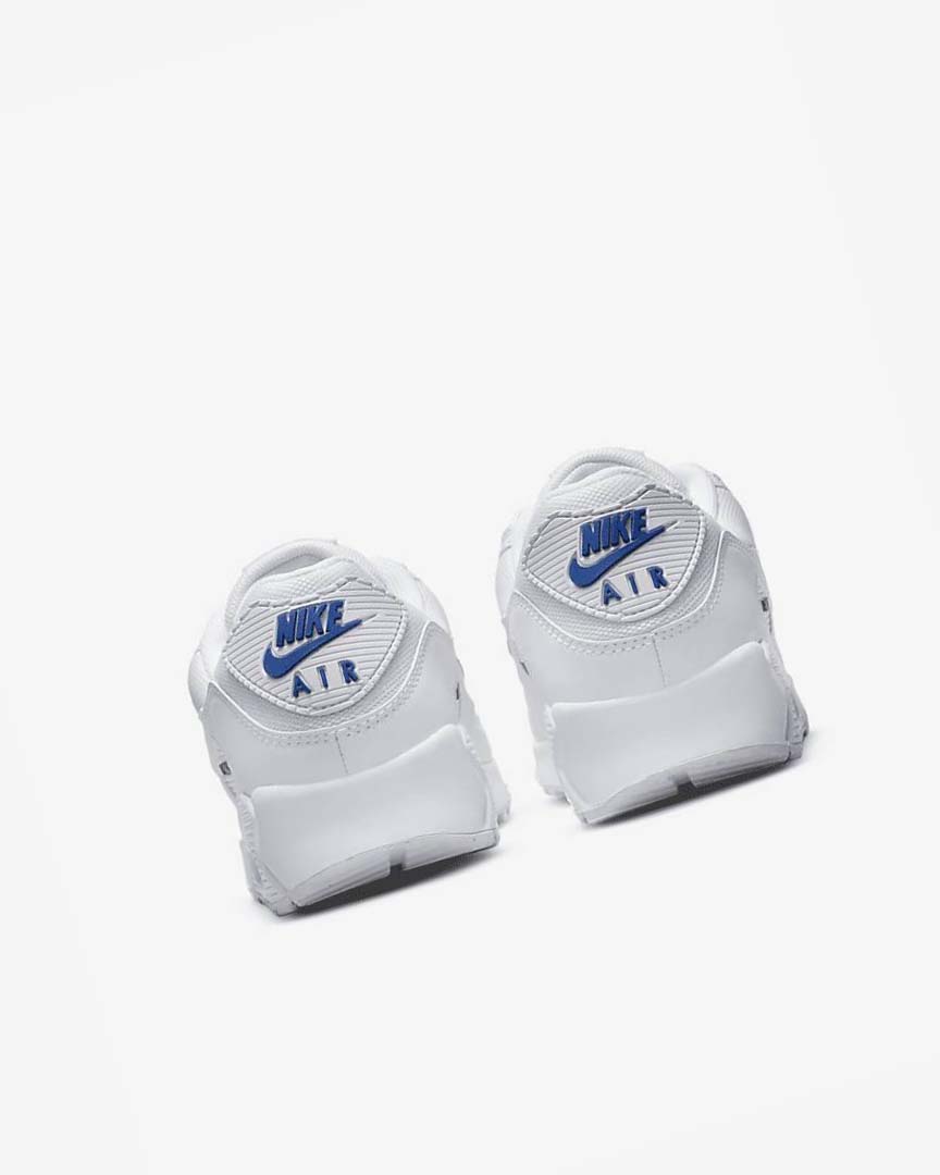White / Black / Royal Nike Air Max 90 Men's Casual Shoes | CA_2855