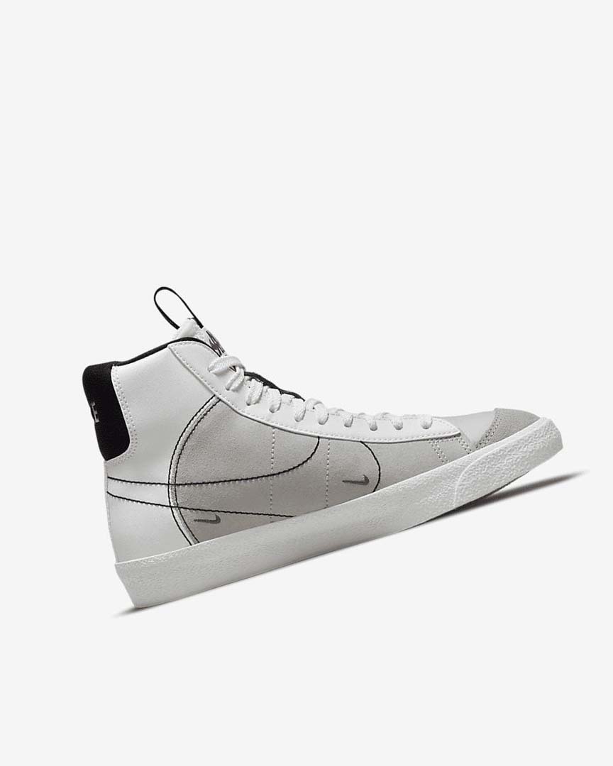 White / Black / White / Burgundy Nike Blazer Mid '77 SE Dance Boys' Sneakers | CA_2475