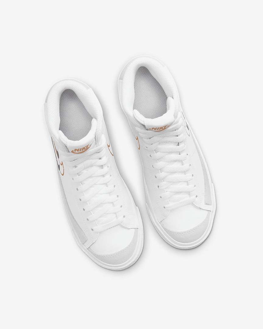 White / Black / White Nike Blazer Mid '77 Boys' Sneakers | CA_4932