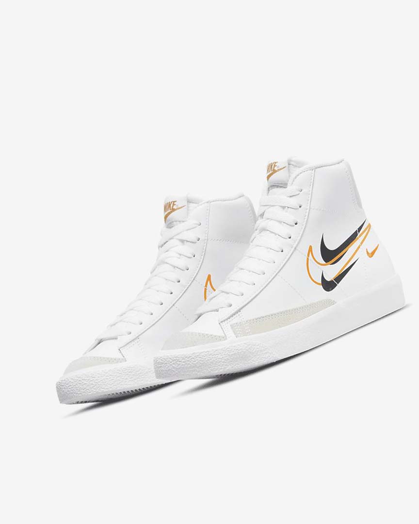 White / Black / White Nike Blazer Mid '77 Boys' Sneakers | CA_4932