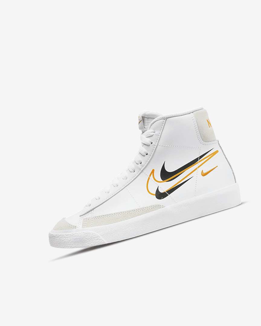 White / Black / White Nike Blazer Mid \'77 Boys\' Sneakers | CA_4932