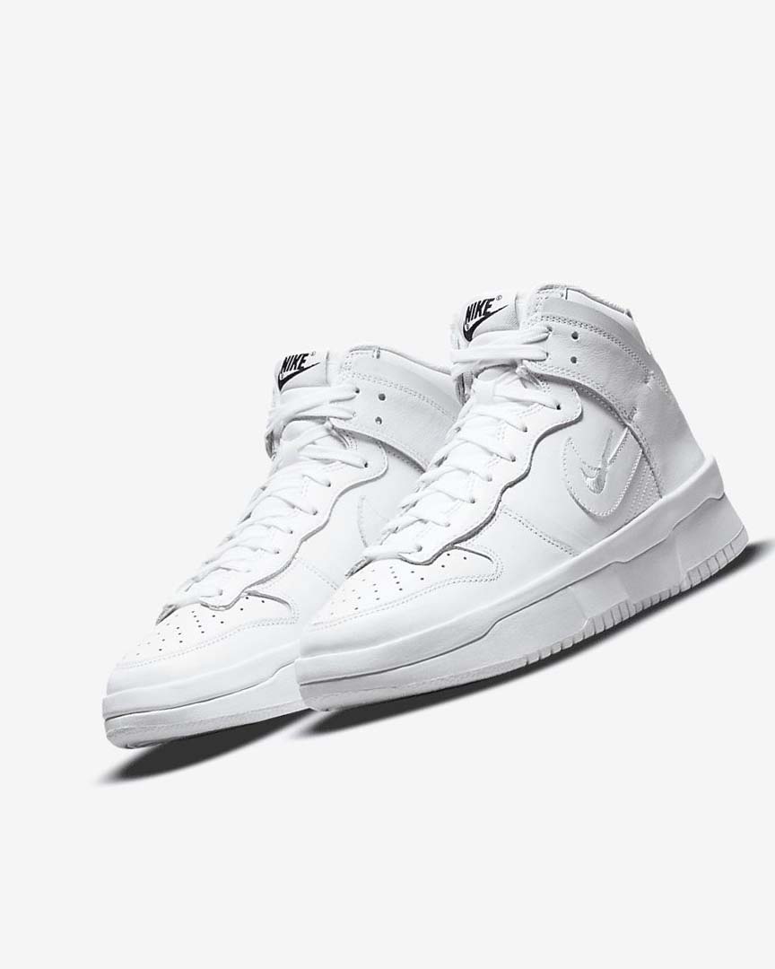 White / Black / White Nike Dunk High Up Women's Sneakers | CA_2976