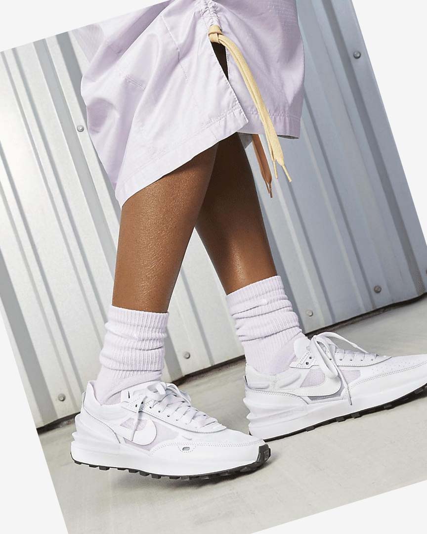 White / Black / White Nike Waffle One Women's Sneakers | CA_4958