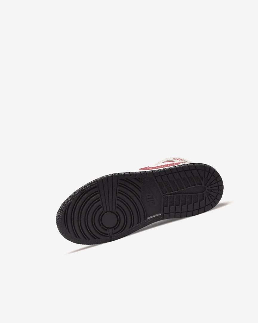 White Black / White / Red / Deep Yellow Nike Jordan 1 Mid Boys' Shoes | CA_2884