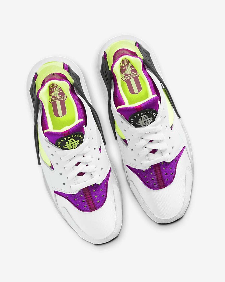 White / Black / Yellow Nike Air Huarache Women's Sneakers | CA_5387