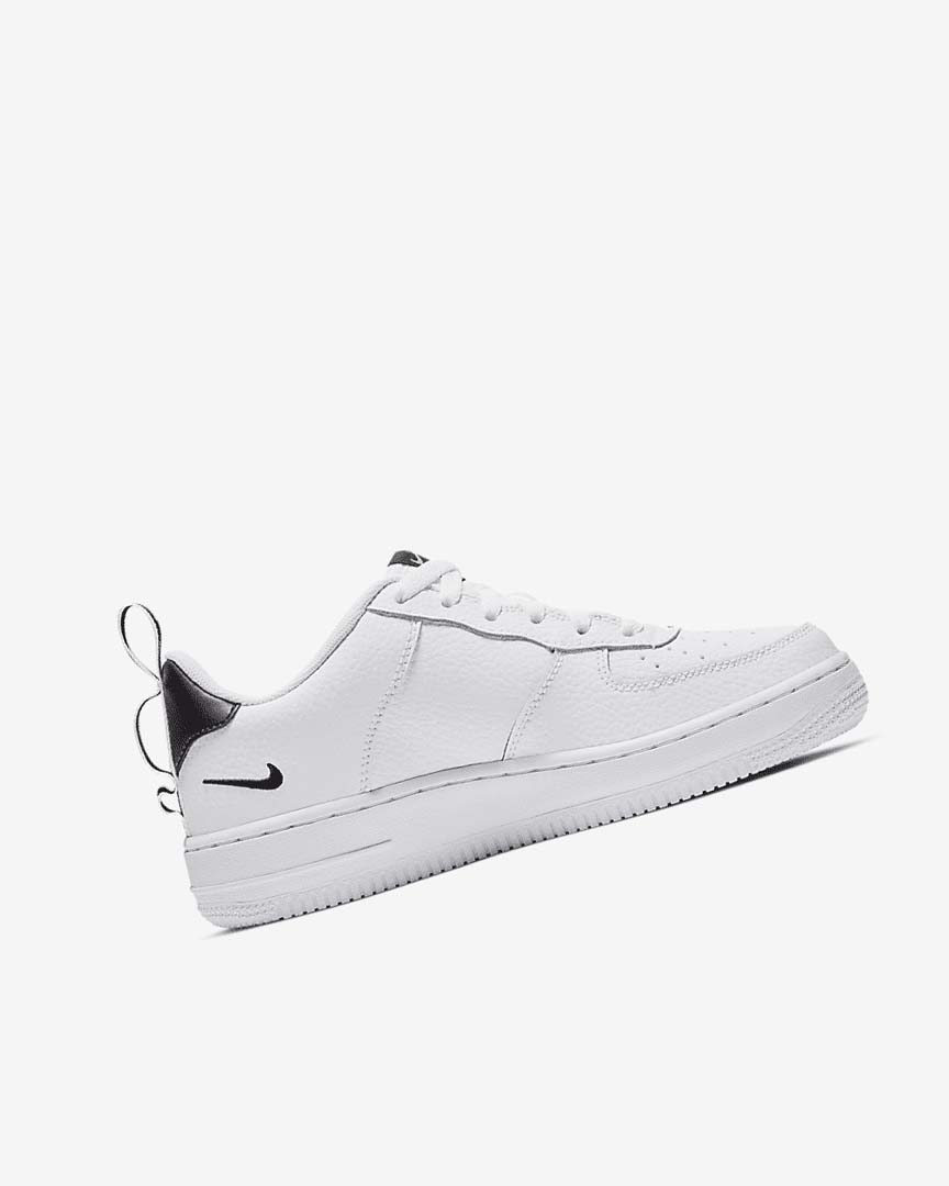 White / Black / Yellow / White Nike Air Force 1 LV8 Utility Girls' Sneakers | CA_2206