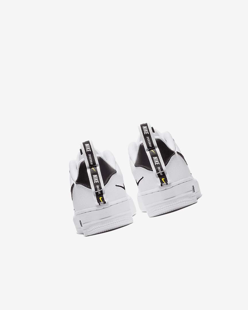 White / Black / Yellow / White Nike Air Force 1 LV8 Utility Girls' Sneakers | CA_2206