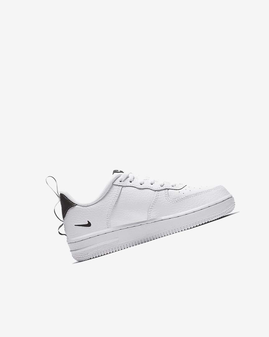 White / Black / Yellow / White Nike Force 1 LV8 Utility Girls' Shoes | CA_2912