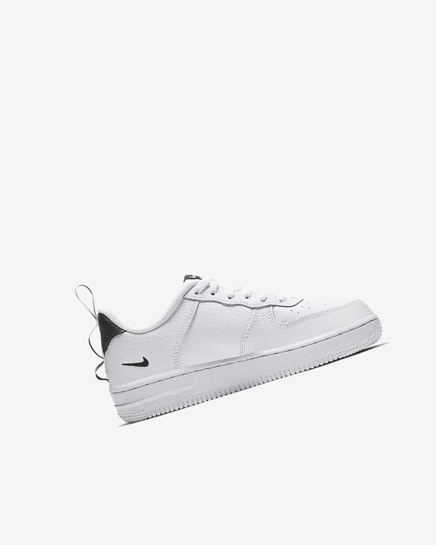 White / Black / Yellow / White Nike Force 1 LV8 Utility Boys' Shoes | CA_4555