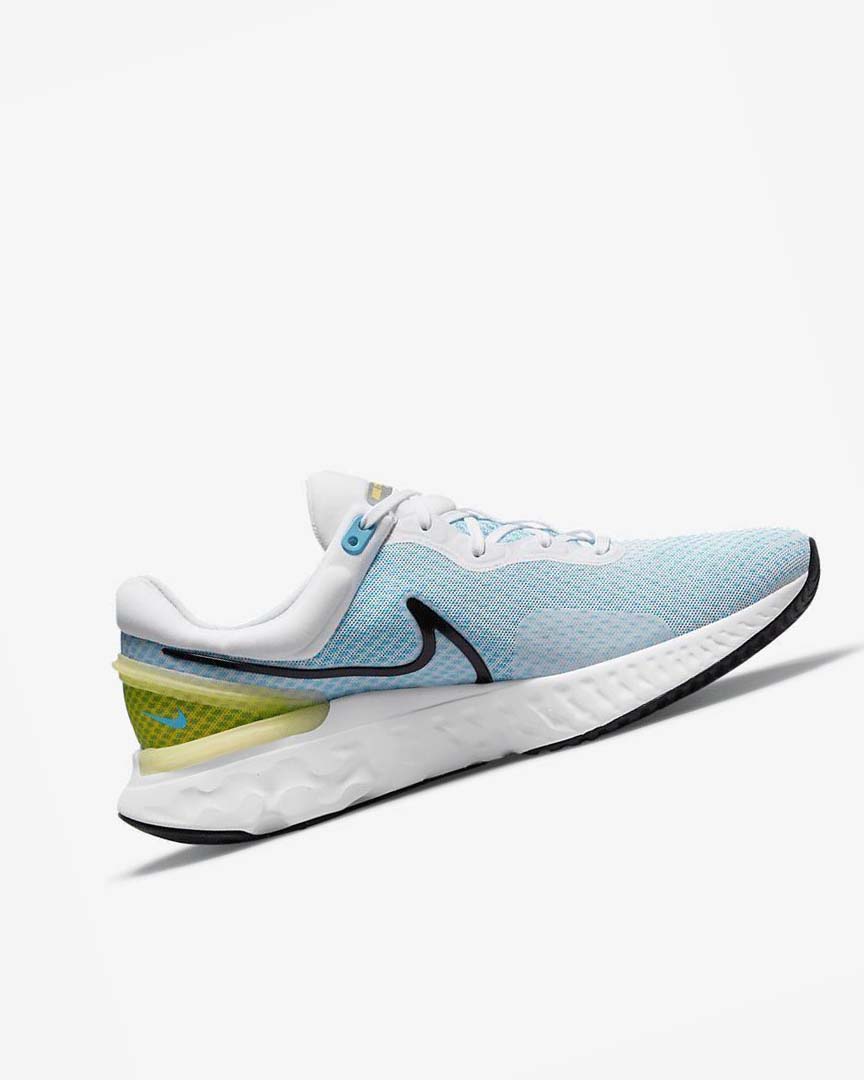 White / Blue / Black Nike React Miler 3 Men's Running Shoes | CA_2784