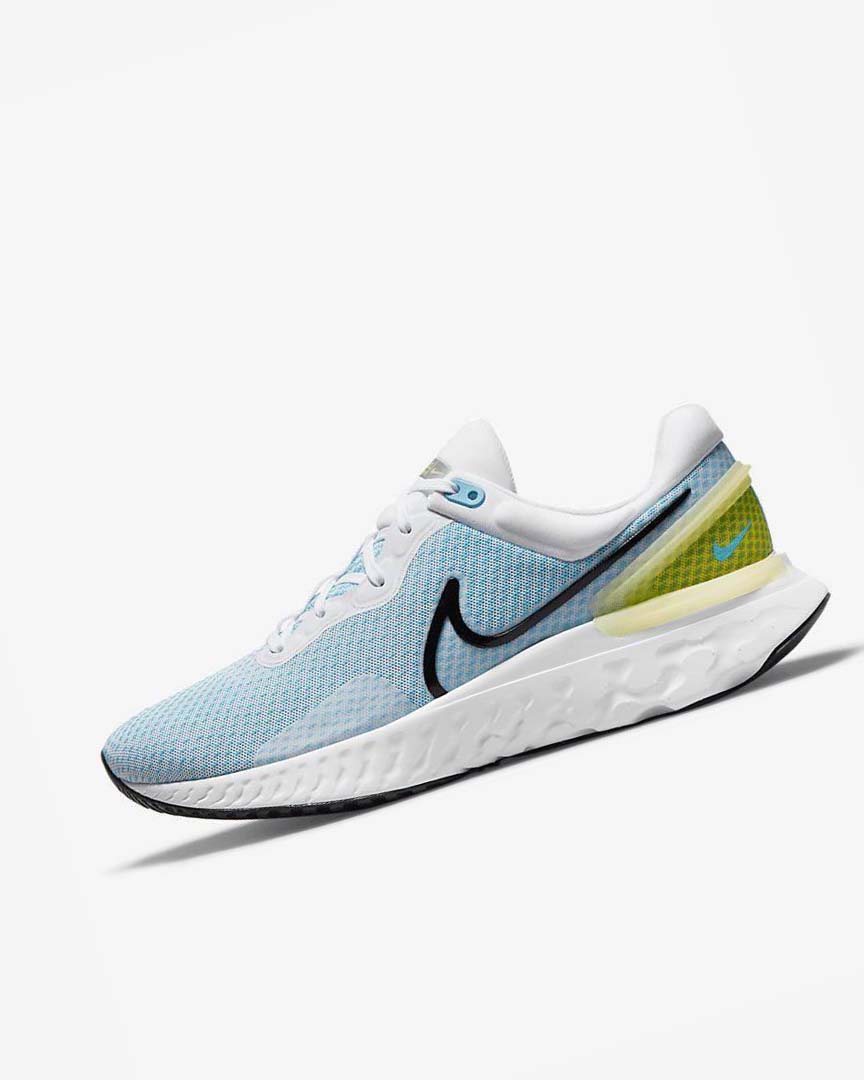 White / Blue / Black Nike React Miler 3 Men\'s Running Shoes | CA_2784