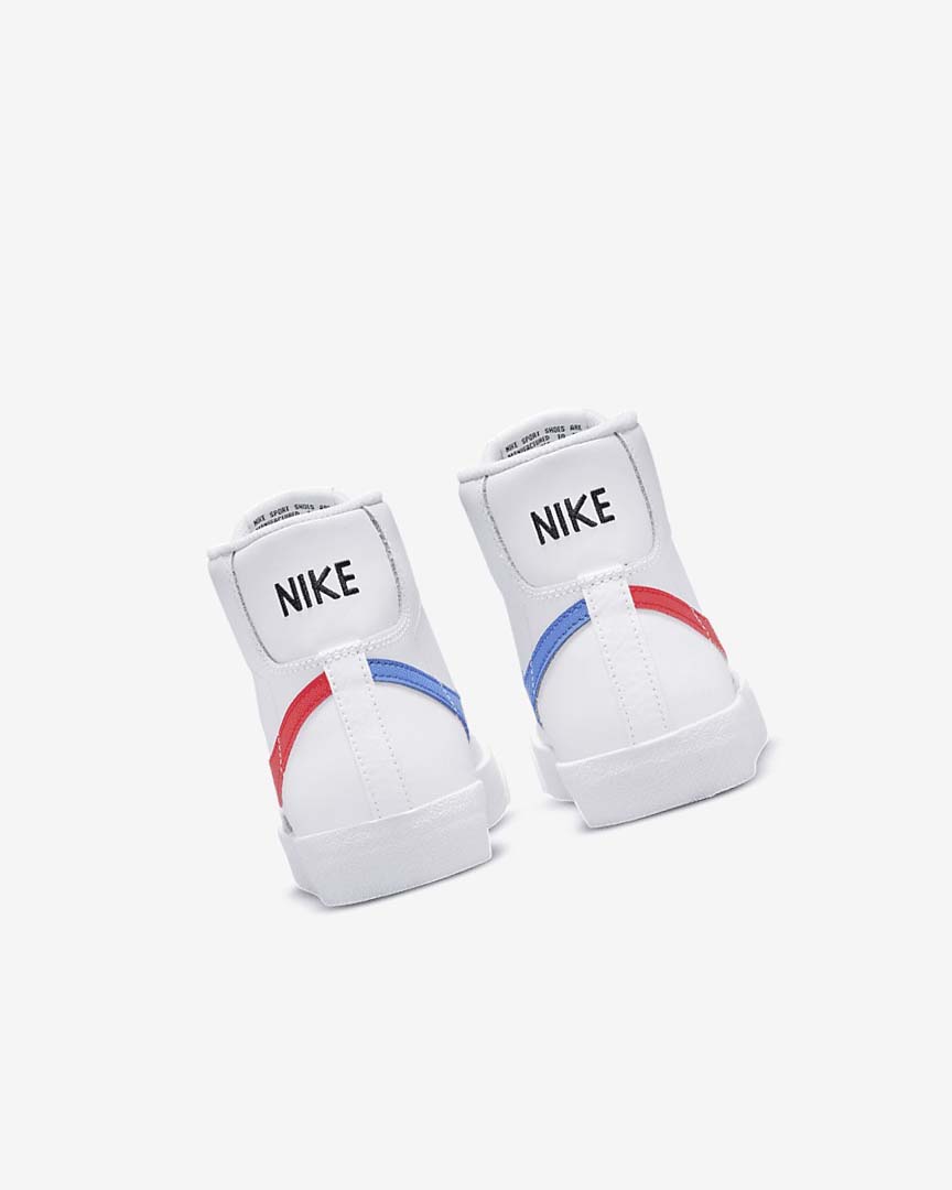 White / Blue / Black / Red Nike Blazer Mid '77 Girls' Sneakers | CA_2982