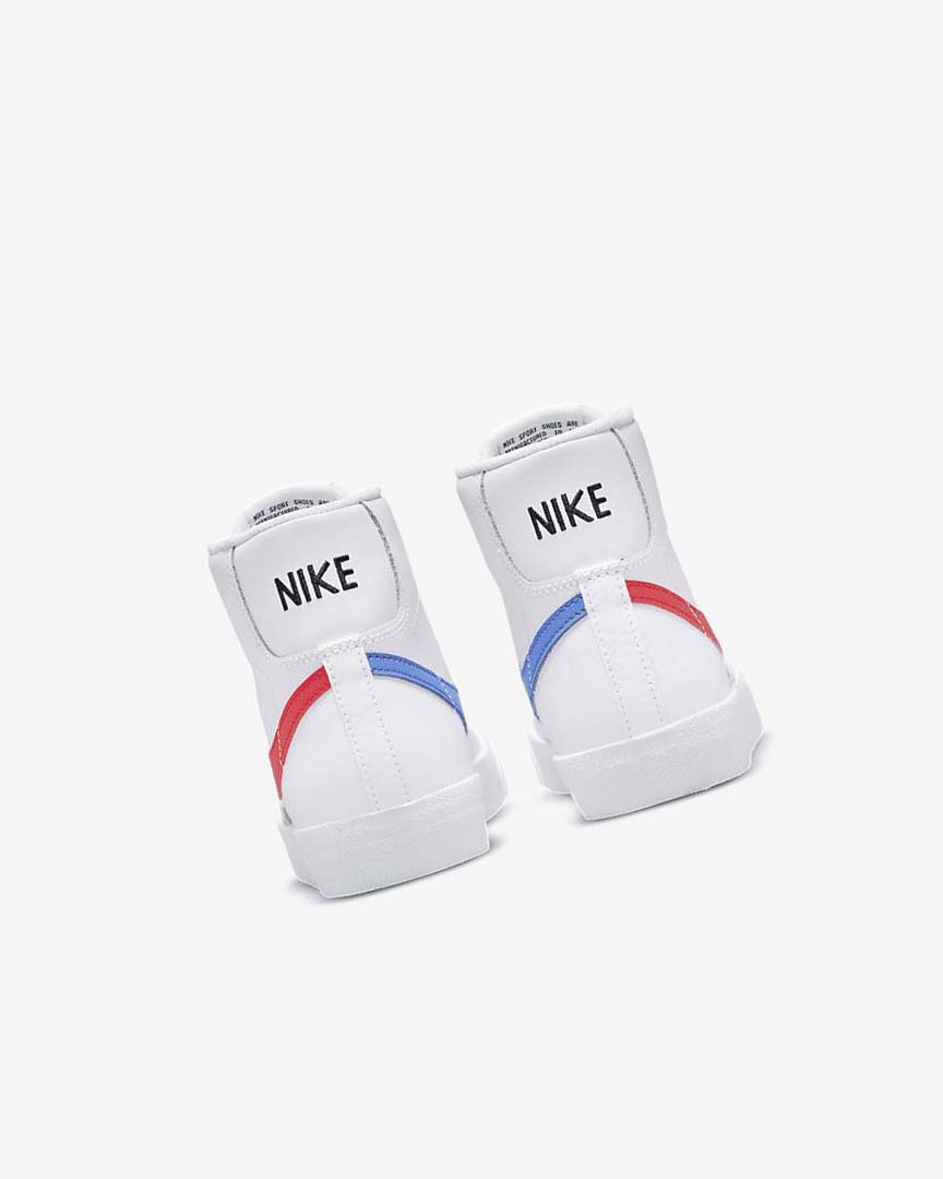 White / Blue / Black / Red Nike Blazer Mid '77 Boys' Sneakers | CA_3199