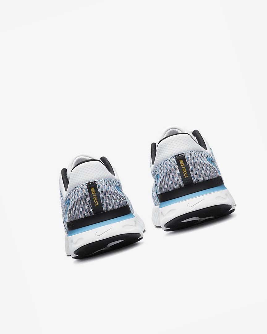 White / Blue / Blue / Black Nike React Infinity Run Flyknit 3 Men's Running Shoes | CA_2287