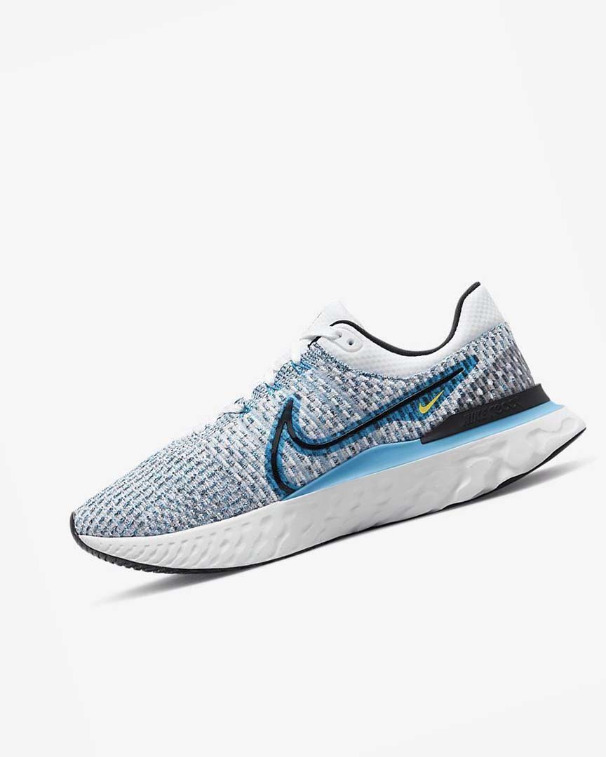 White / Blue / Blue / Black Nike React Infinity Run Flyknit 3 Men\'s Running Shoes | CA_2287