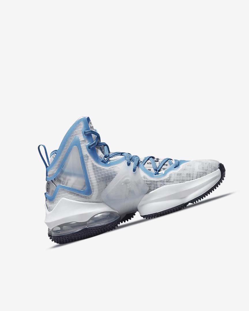 White / Blue / Blue Nike LeBron 19 Boys' Basketball Shoes | CA_3223
