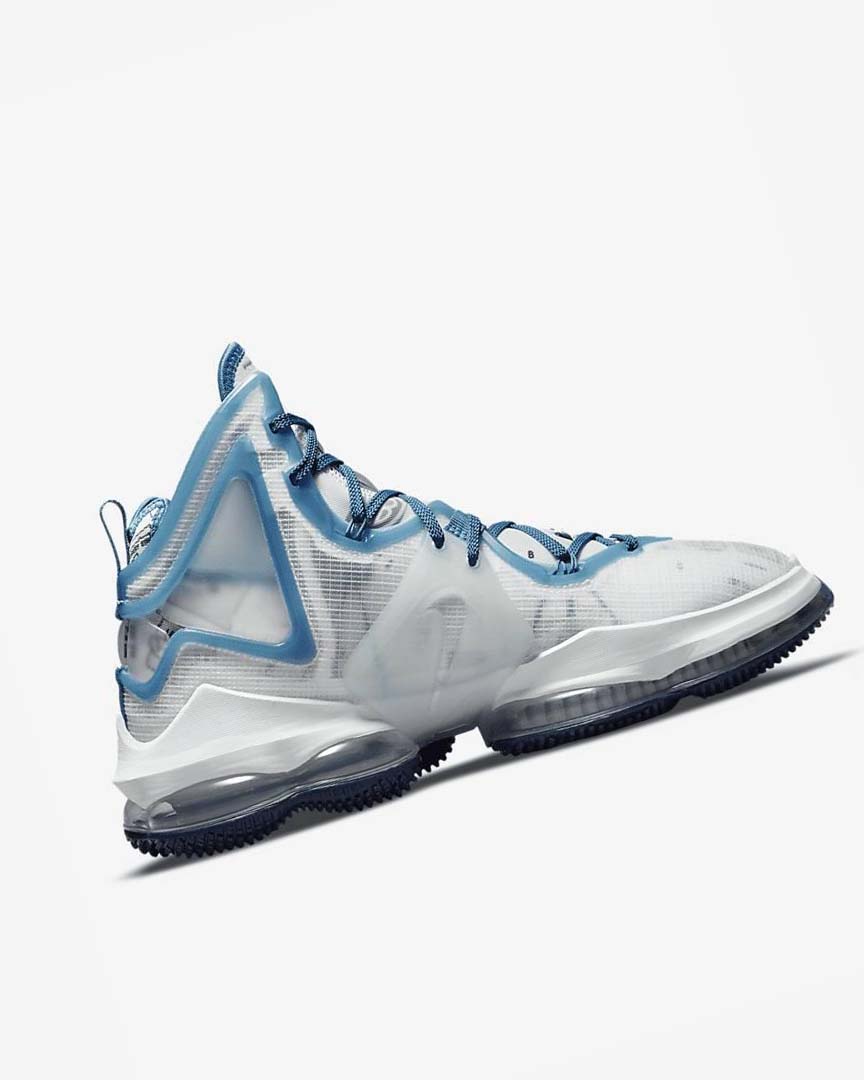 White / Blue / Blue Nike LeBron 19 Men's Basketball Shoes | CA_3257