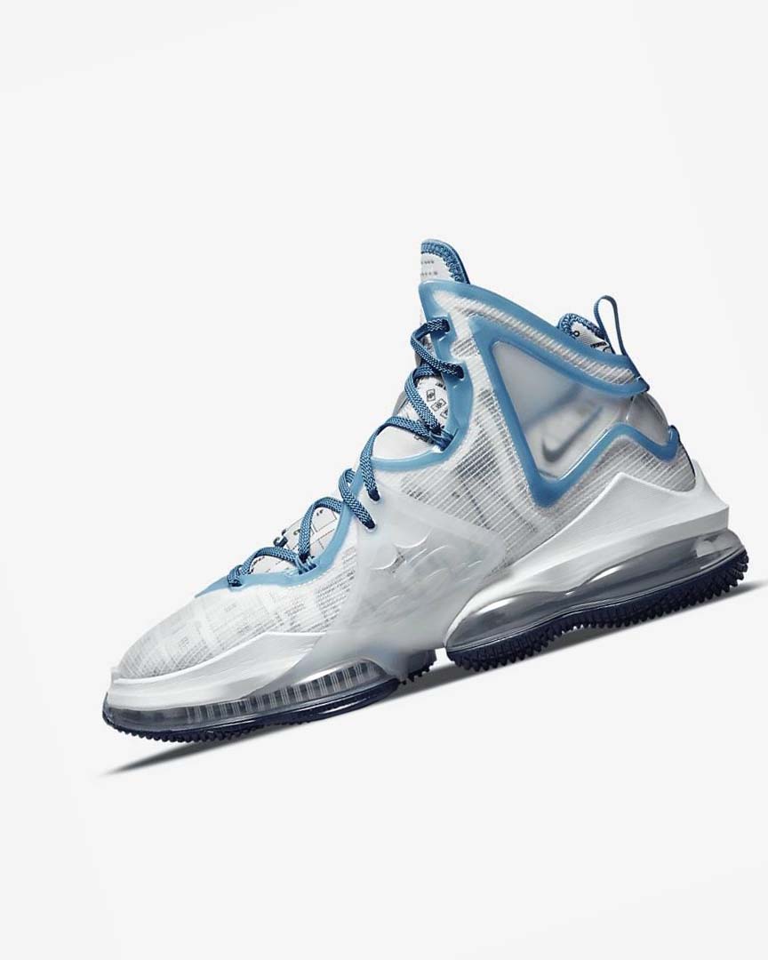 White / Blue / Blue Nike LeBron 19 Men\'s Basketball Shoes | CA_3257