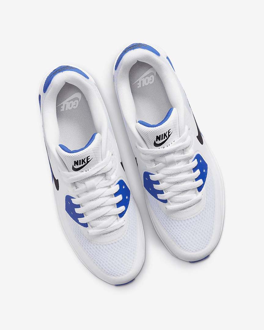 White / Blue / Platinum / Black Nike Air Max 90 G Women's Golf Shoes | CA_2547