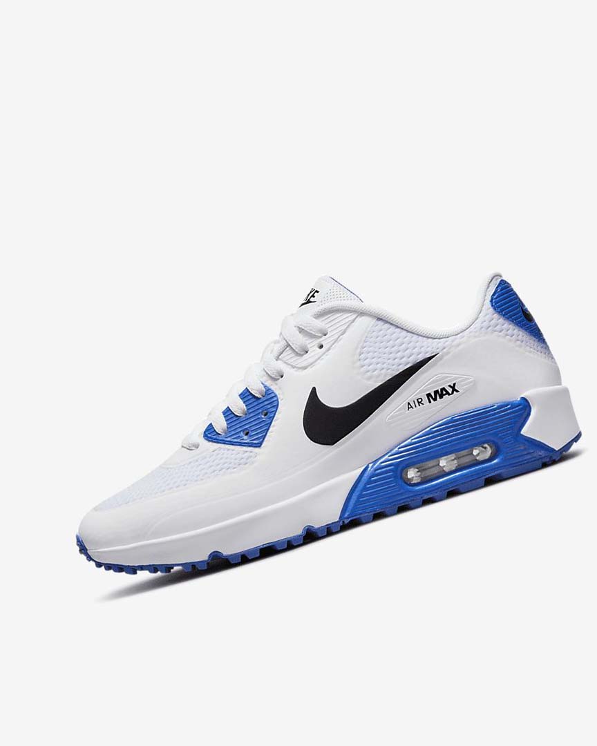 White / Blue / Platinum / Black Nike Air Max 90 G Women\'s Golf Shoes | CA_2547