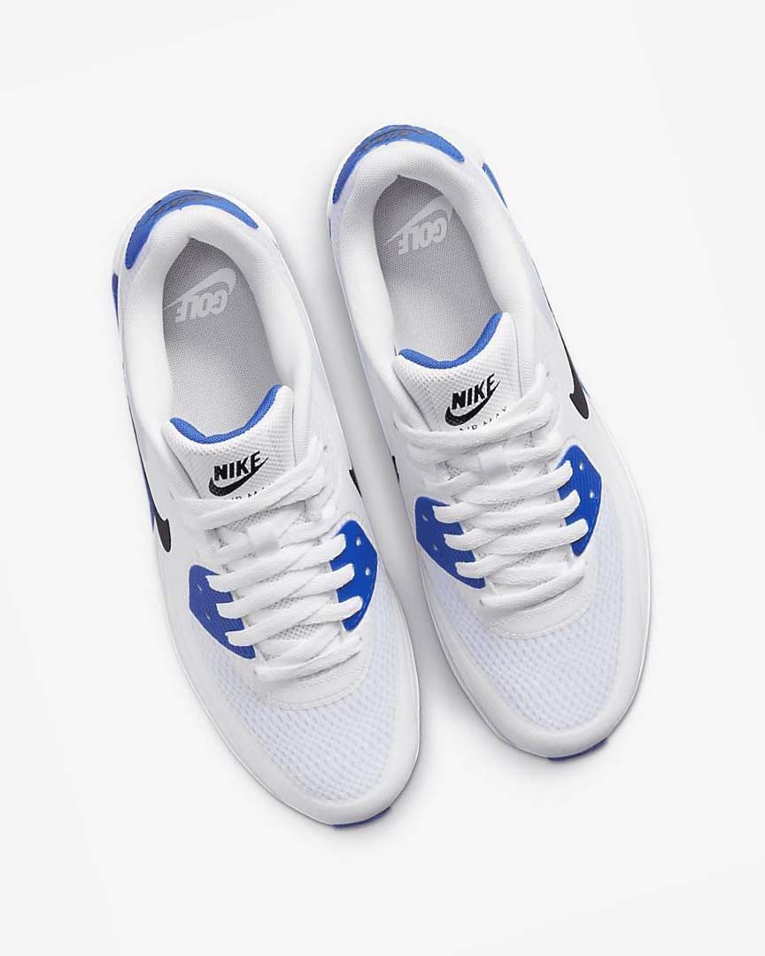 White / Blue / Platinum / Black Nike Air Max 90 G Men's Golf Shoes | CA_4800