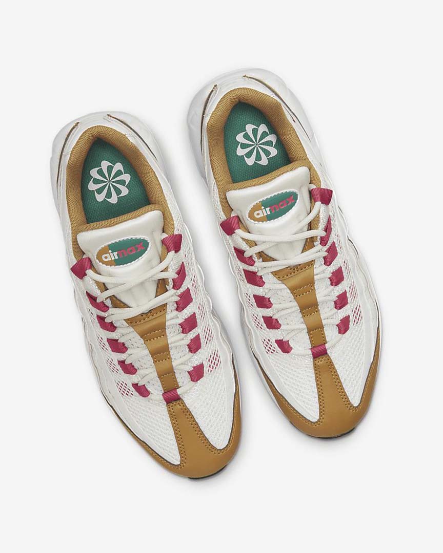 White / Brown / Green Nike Air Max 95 Women's Casual Shoes | CA_3263