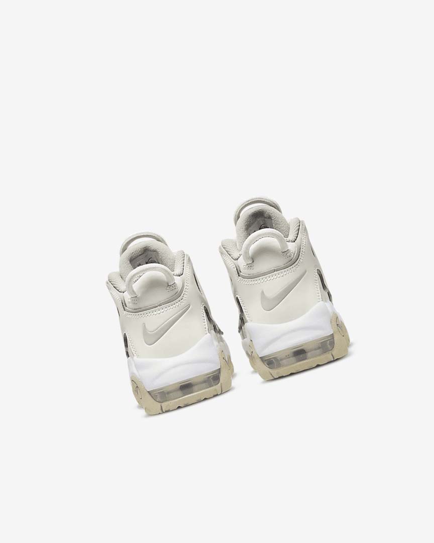 White / Brown / Light Nike Air More Uptempo Girls' Sneakers | CA_1111