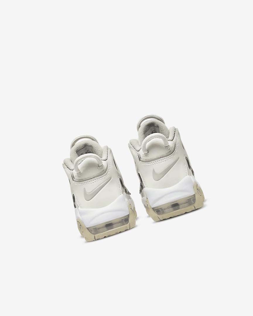 White / Brown / Light Nike Air More Uptempo Boys' Basketball Shoes | CA_2655