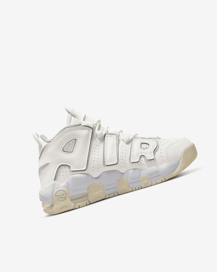 White / Brown / Light Nike Air More Uptempo Girls' Sneakers | CA_5511