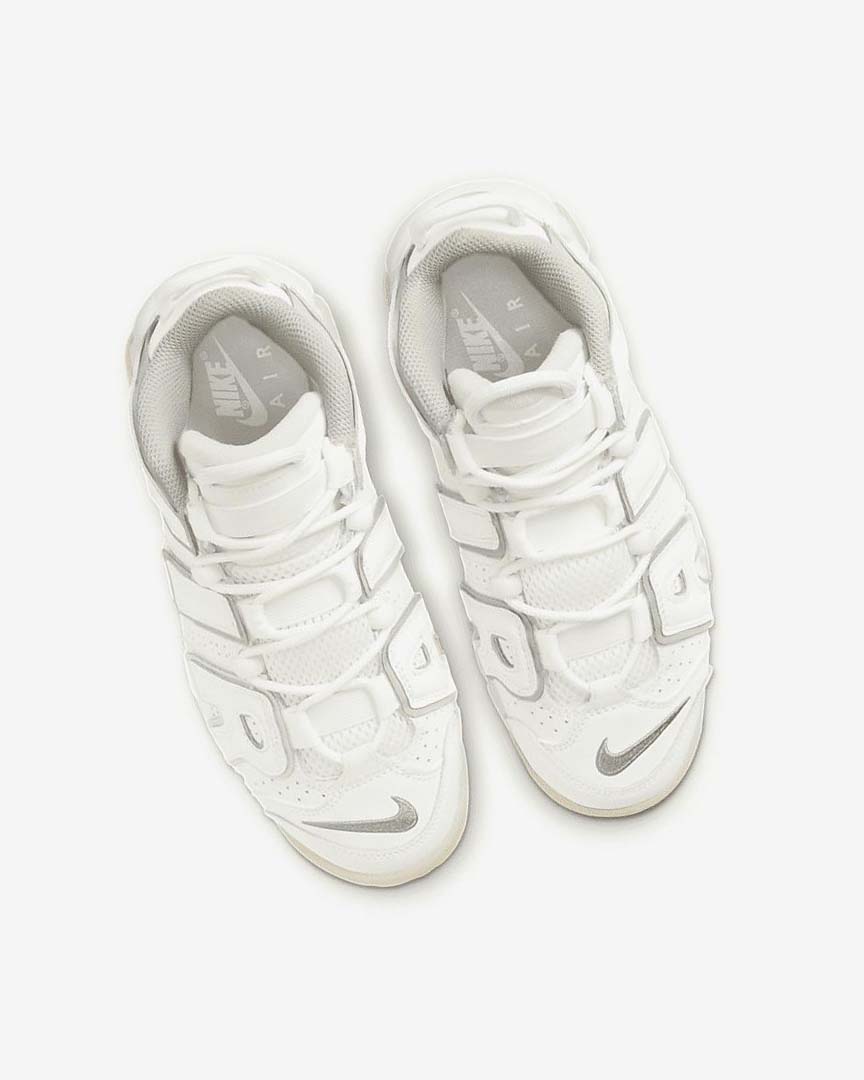 White / Brown / Light Nike Air More Uptempo Girls' Sneakers | CA_5511