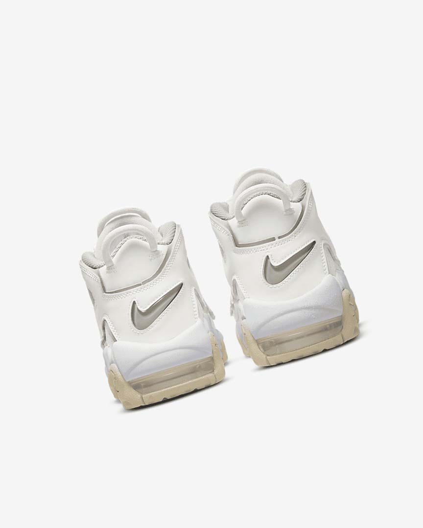 White / Brown / Light Nike Air More Uptempo Girls' Sneakers | CA_5511