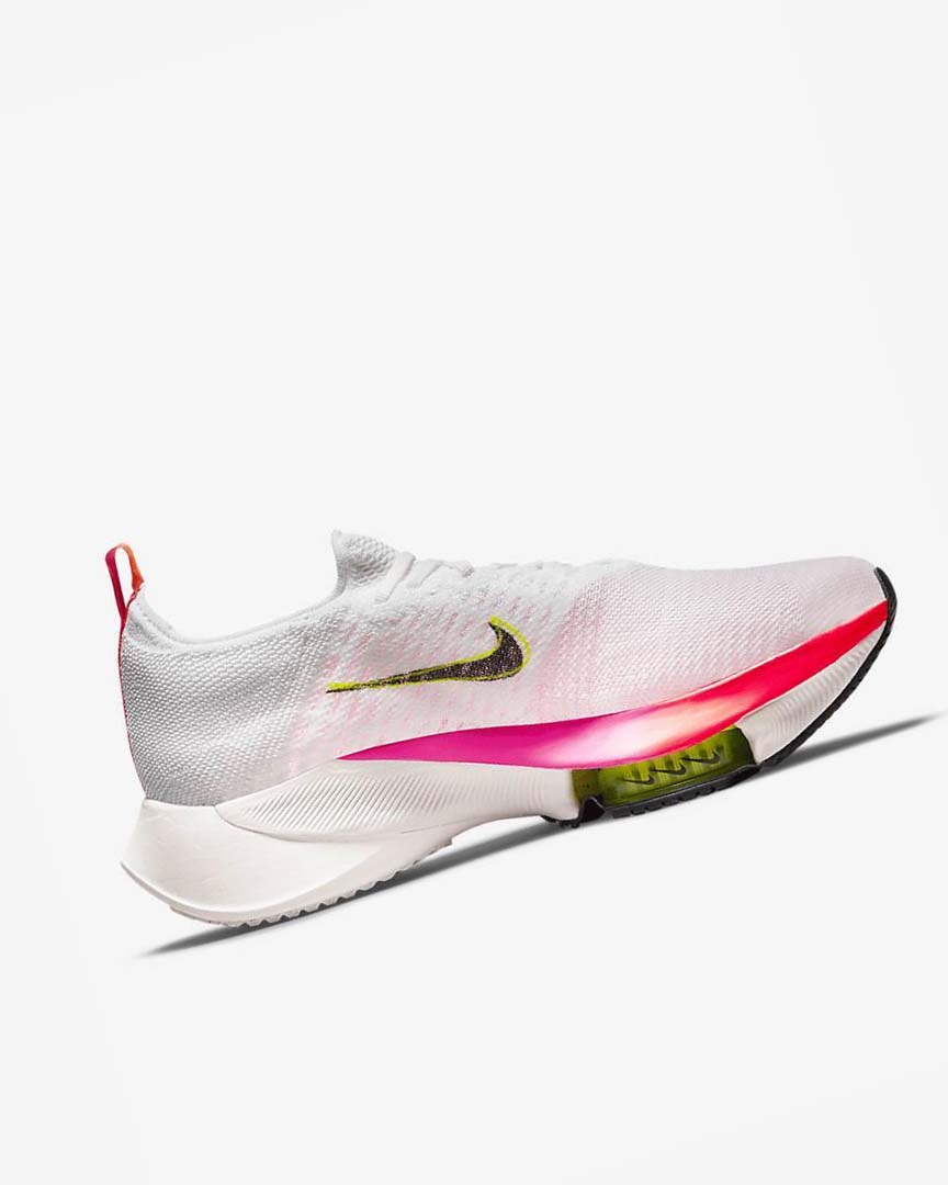 White / Coral / Pink / Black Nike Air Zoom Tempo NEXT% Flyknit Men's Running Shoes | CA_3078