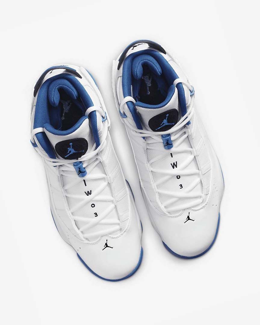 White / Dark Blue / White / Black Nike Jordan 6 Rings Men's Basketball Shoes | CA_5401