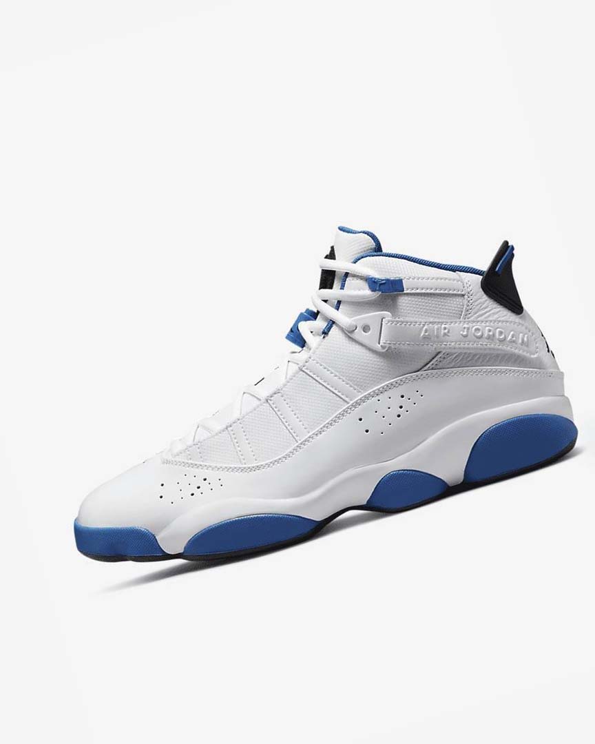White / Dark Blue / White / Black Nike Jordan 6 Rings Men\'s Basketball Shoes | CA_5401