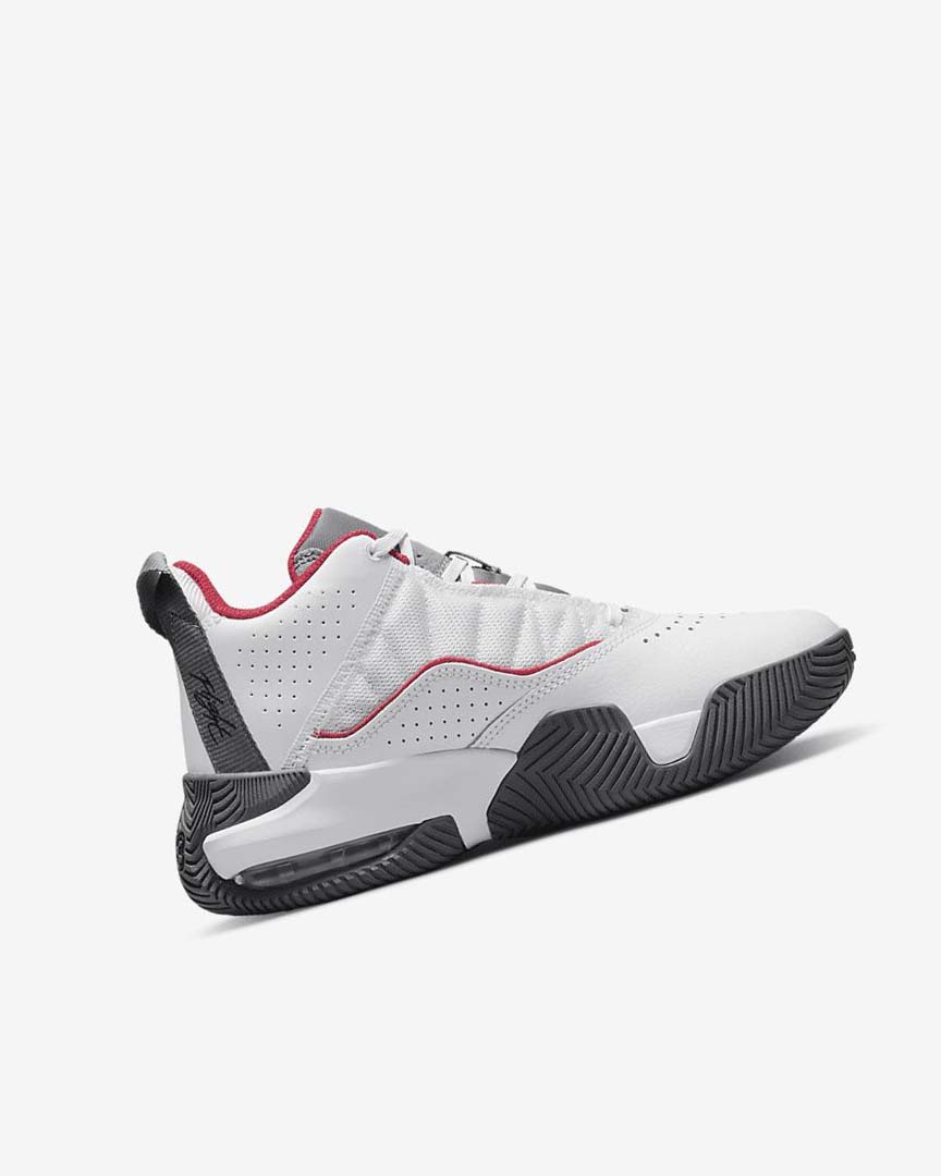 White / Deep Grey / Red / Black Nike Jordan Stay Loyal Boys' Basketball Shoes | CA_3047