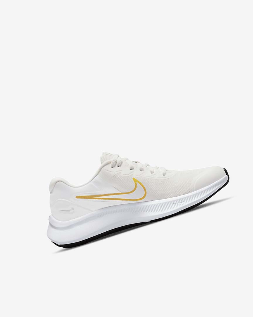 White / Gold / Multicolor Nike Star Runner 3 Girls' Running Shoes | CA_2293