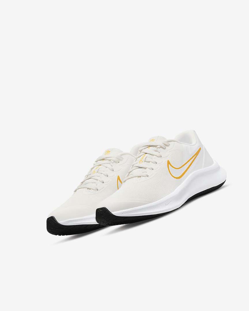 White / Gold / Multicolor Nike Star Runner 3 Boys' Running Shoes | CA_4905